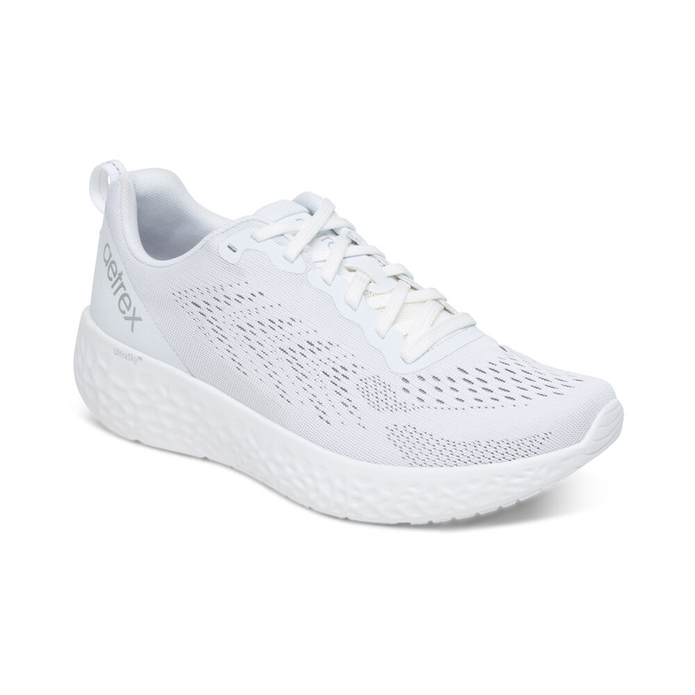 Aetrex Women's Danika Arch Support Sneakers - White | USA EUTCFG4